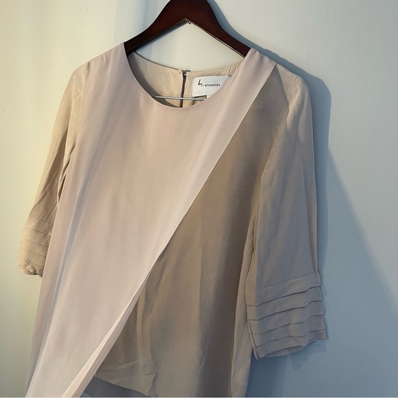 71 Stanton cream colored mid sleeve top- large​ - Picture 2 of 13